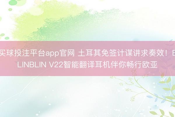 买球投注平台app官网 土耳其免签计谋讲求奏效!BLINBLIN V22智能翻译耳机伴你畅行欧亚